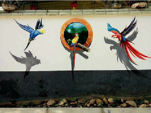 蓝田视觉错位-3D墙绘设计