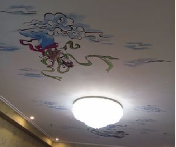 蓝田如何快速绘制天花板上的手绘墙？