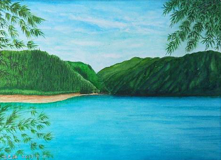 蓝田在墙绘中，如何绘画绿水青山？