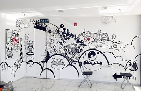 蓝田手绘墙并非传统涂鸦。